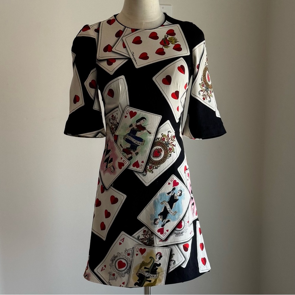 Dolce & Gabbana Playing Cards Dress - Queen of Hearts print Mini - Picture 3 of 16